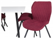 Polar Matbord med 6 Gemma-stolar, Röd