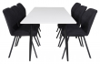 Polar Matbord med 6 Gemma-stolar, Svart