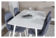 Polar Matbord med 4 Polar-stolar, Blå