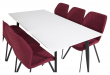 Polar Matbord med 6 Gemma-stolar, Röd