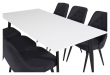 Polar Matbord med 6 Velvet Delux-stolar, Svart