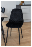 Silar Matbord i "trälook" med 6 Polar Diamond-stolar i svart velour