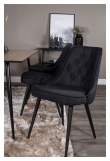 Silar Matbord i "trälook" med 6 Velvet Delux-stolar i svart tyg